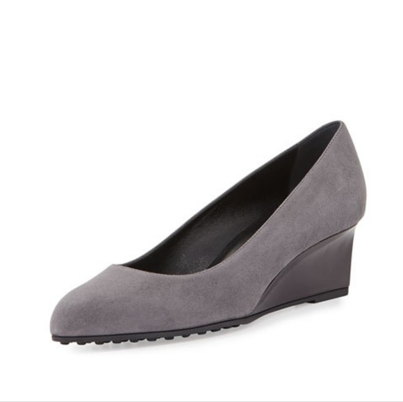 Tod's Shoes Tods Suede Demiwedge Pump Zeppa Gomma Gray Poshmark